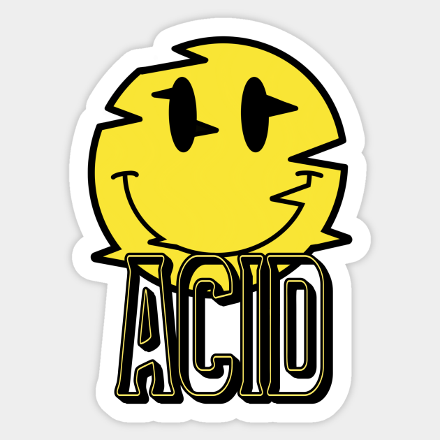 Sliced Acid Smiley Face Acid Sticker TeePublic